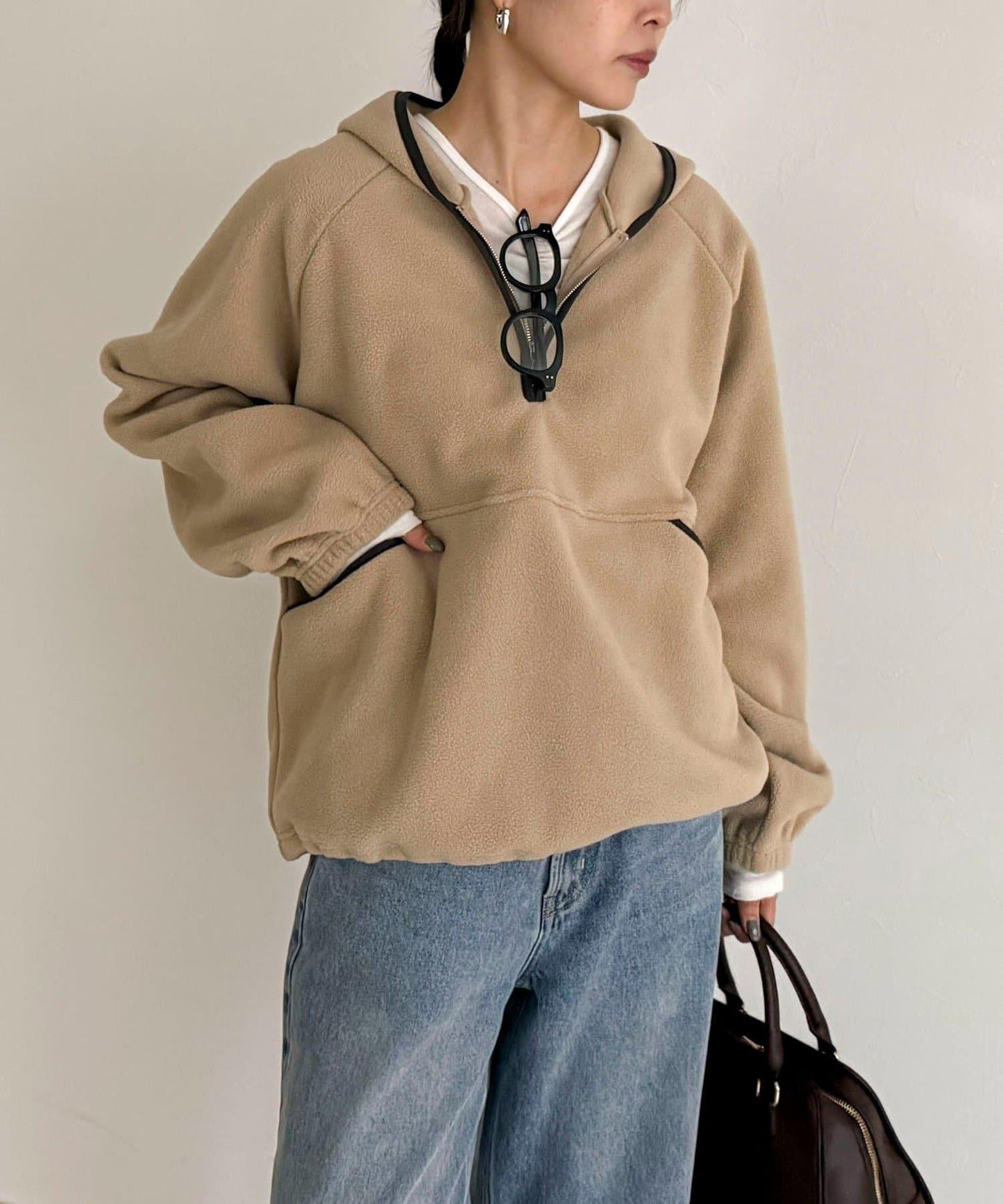 連帽抓絨套頭衫