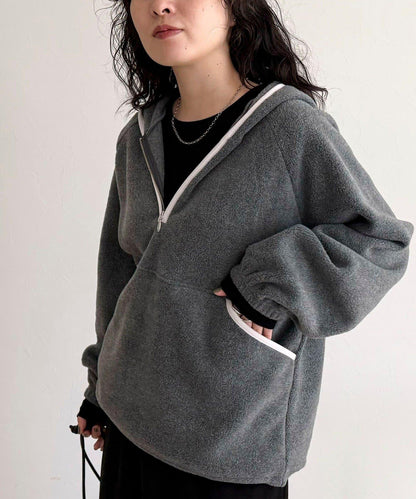 連帽抓絨套頭衫