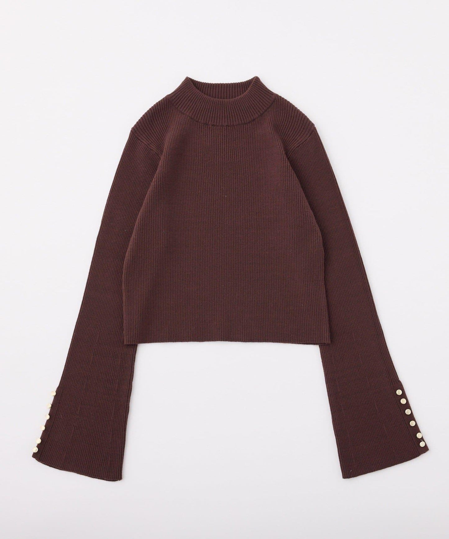 金色紐扣高領針織衫