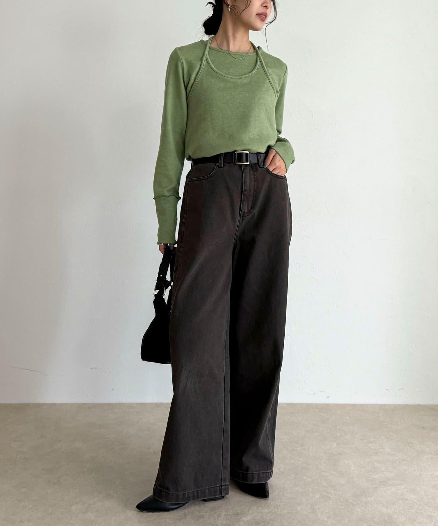 吊帶背心疊穿長袖T恤套裝