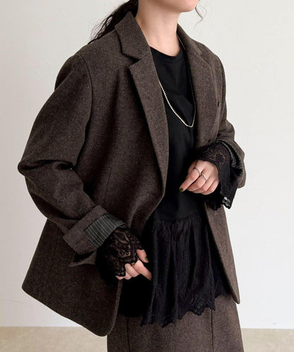 蕾絲拼接長袖T恤