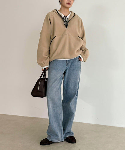 連帽抓絨套頭衫