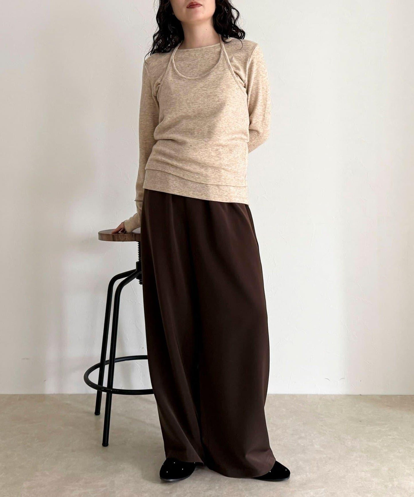 吊帶背心疊穿長袖T恤套裝