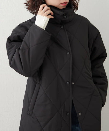 毛絨領拼接棉服