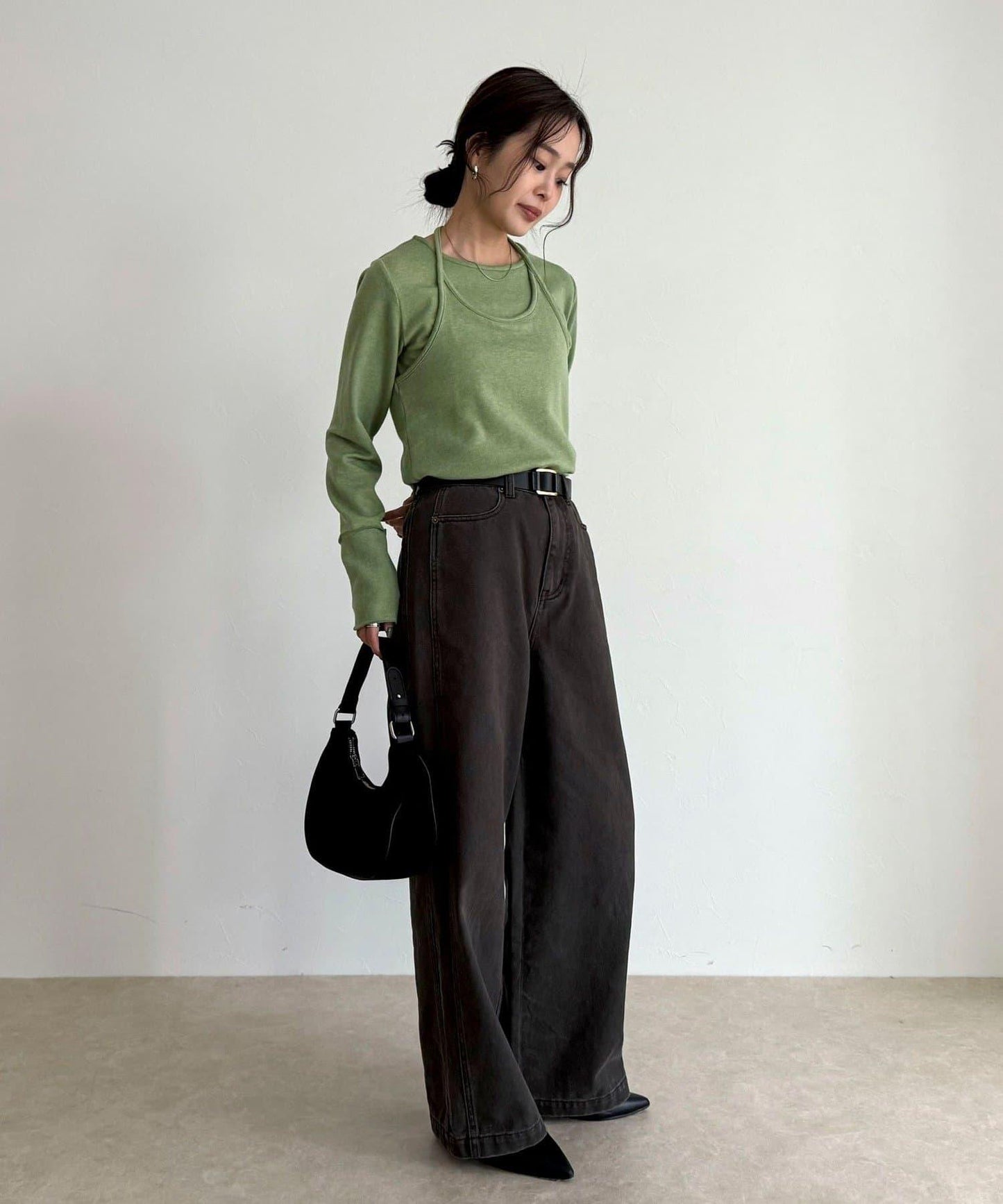 吊帶背心疊穿長袖T恤套裝