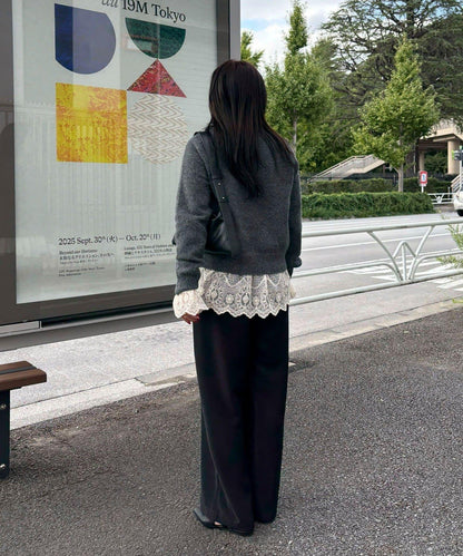 蕾絲拼接長袖T恤