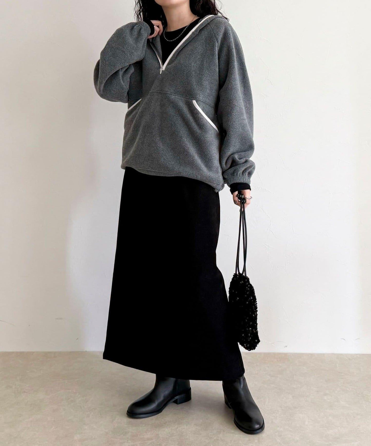 連帽抓絨套頭衫