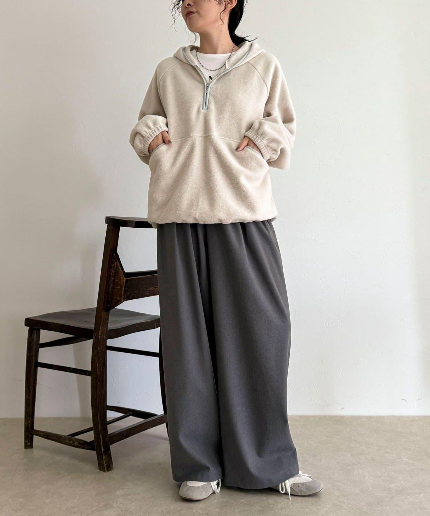 連帽抓絨套頭衫