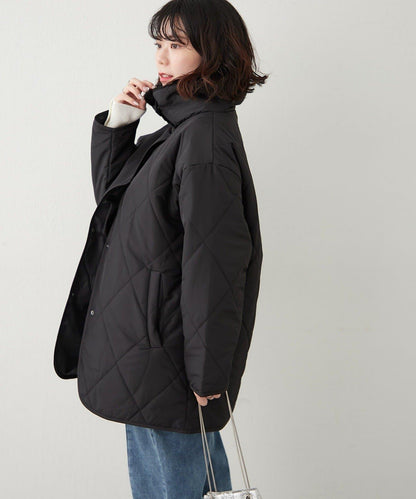 毛絨領拼接棉服