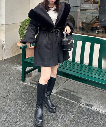 【約會・應援活動也很適合！】毛絨大連帽外套