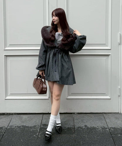 【約會・應援活動也很適合！】毛絨大連帽外套