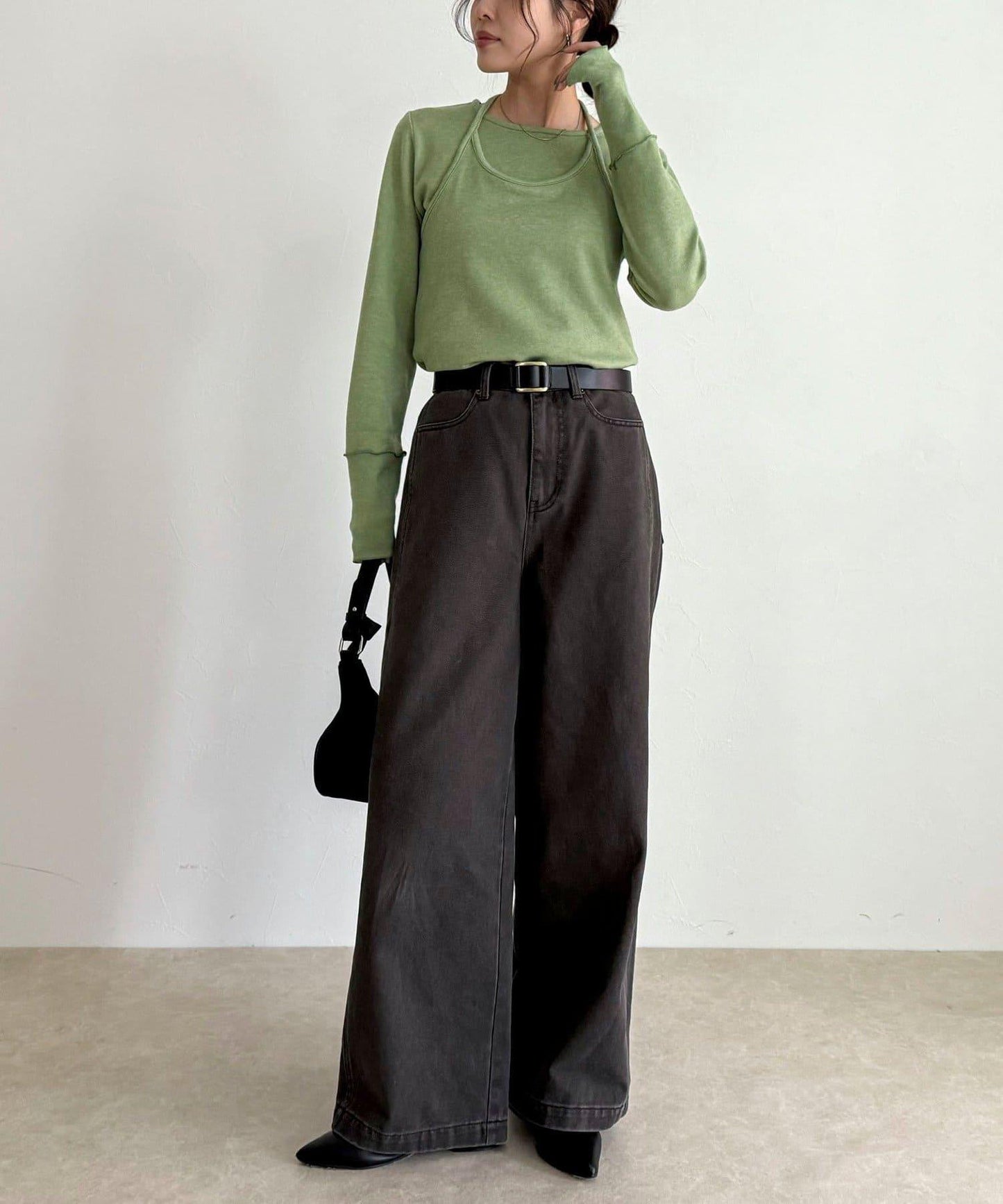 吊帶背心疊穿長袖T恤套裝