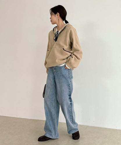 連帽抓絨套頭衫