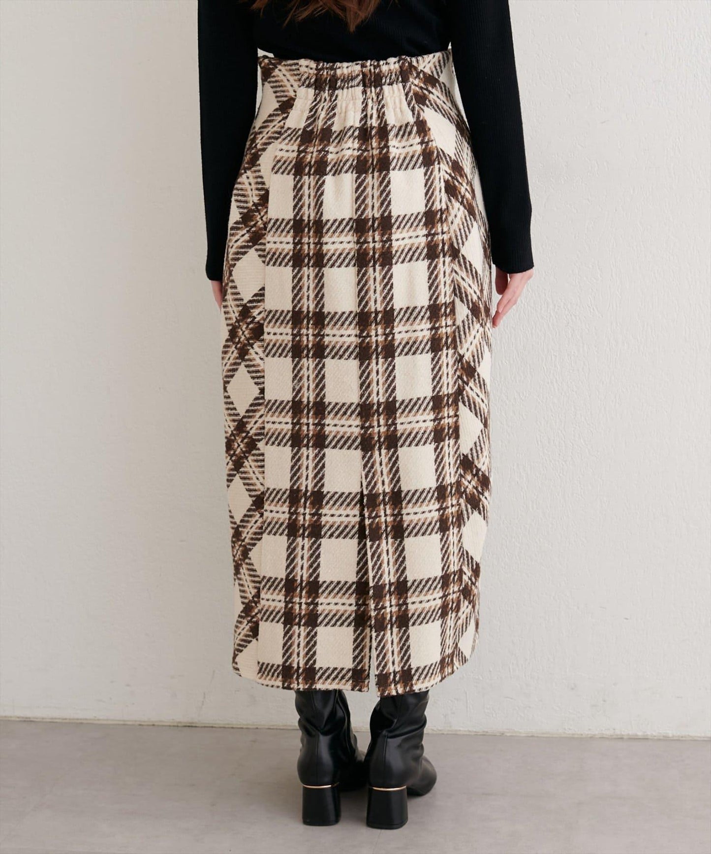 可選長度格紋修身半身裙