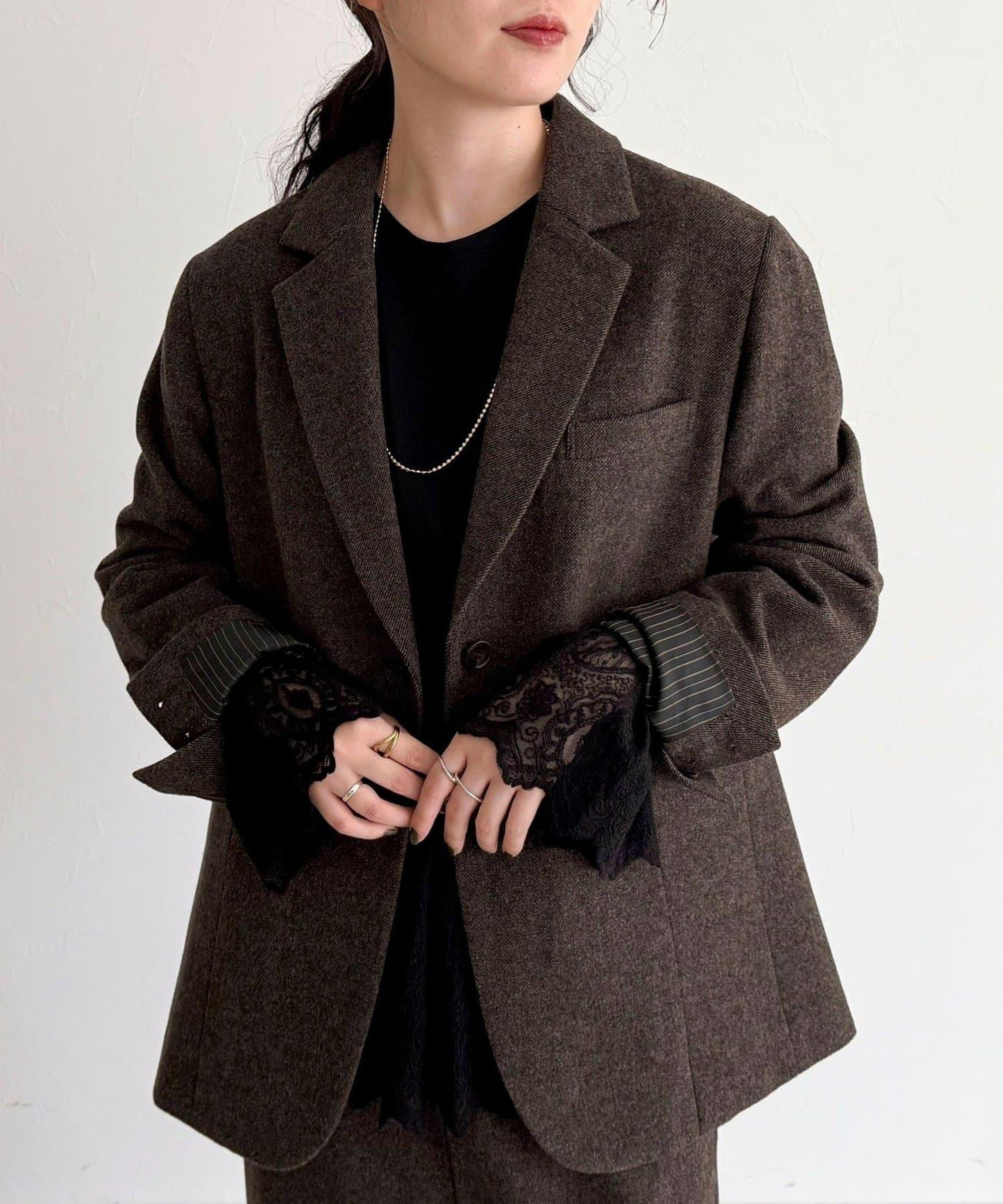 蕾絲拼接長袖T恤