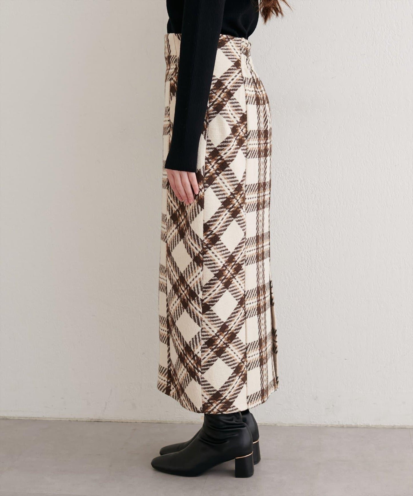 可選長度格紋修身半身裙