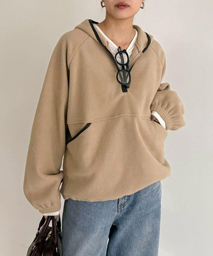 連帽抓絨套頭衫