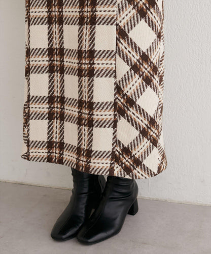 可選長度格紋修身半身裙