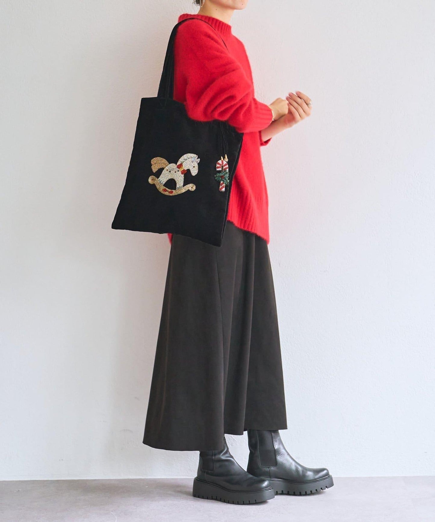 《CITRUS》木馬刺繡托特包