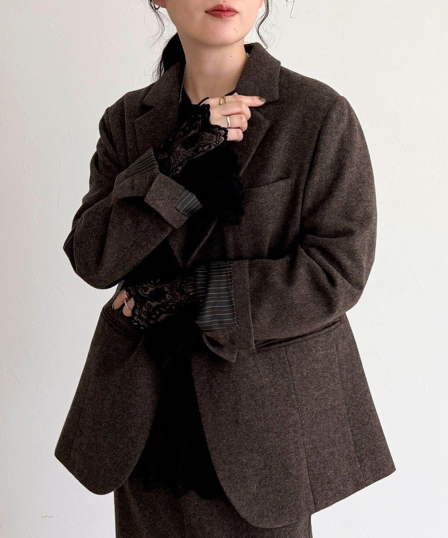 蕾絲拼接長袖T恤