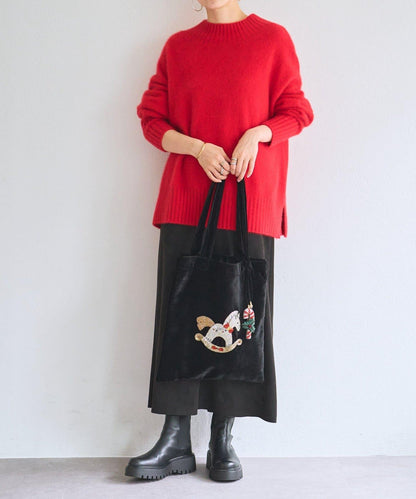 《CITRUS》木馬刺繡托特包