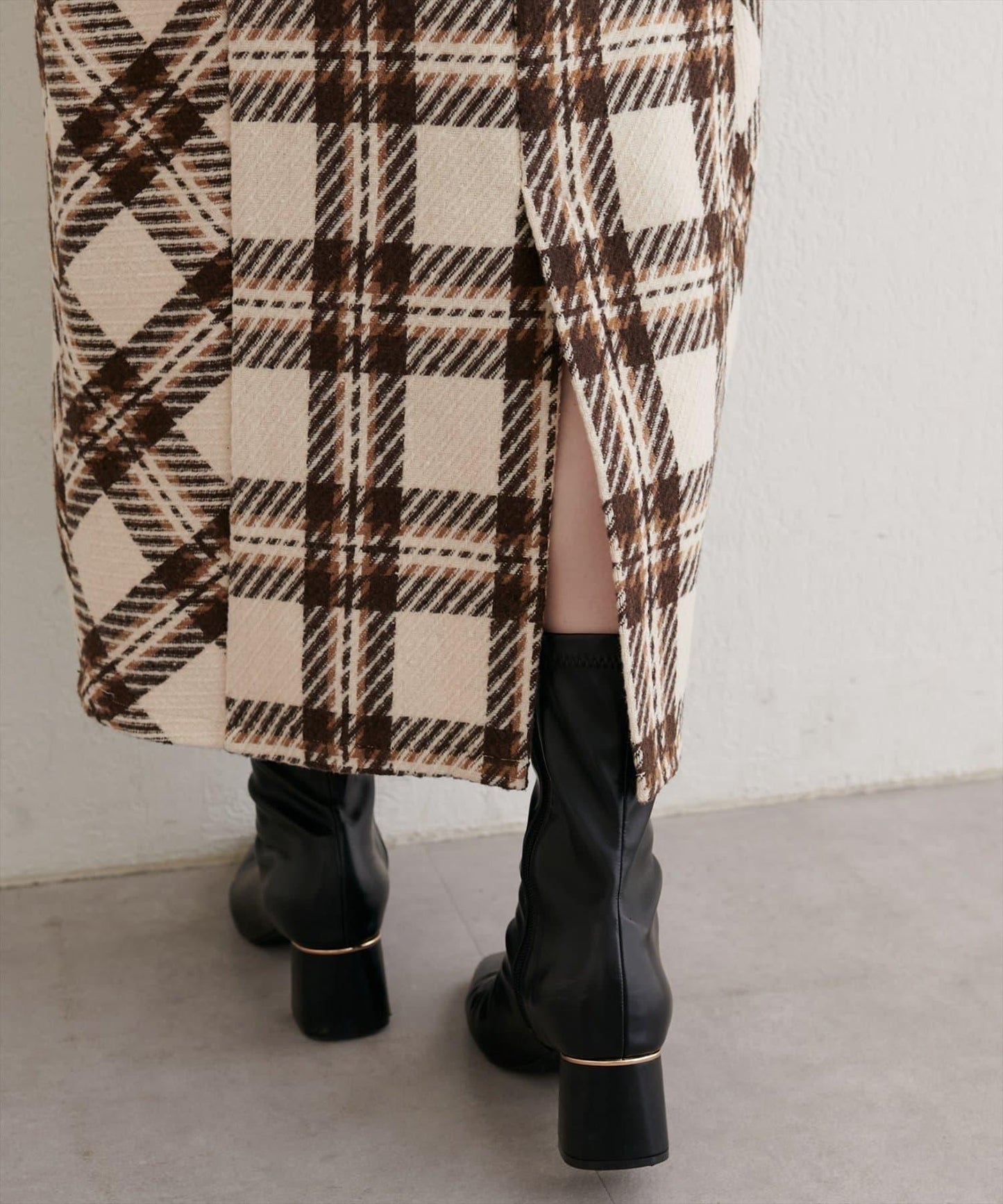 可選長度格紋修身半身裙