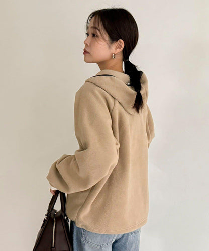 連帽抓絨套頭衫