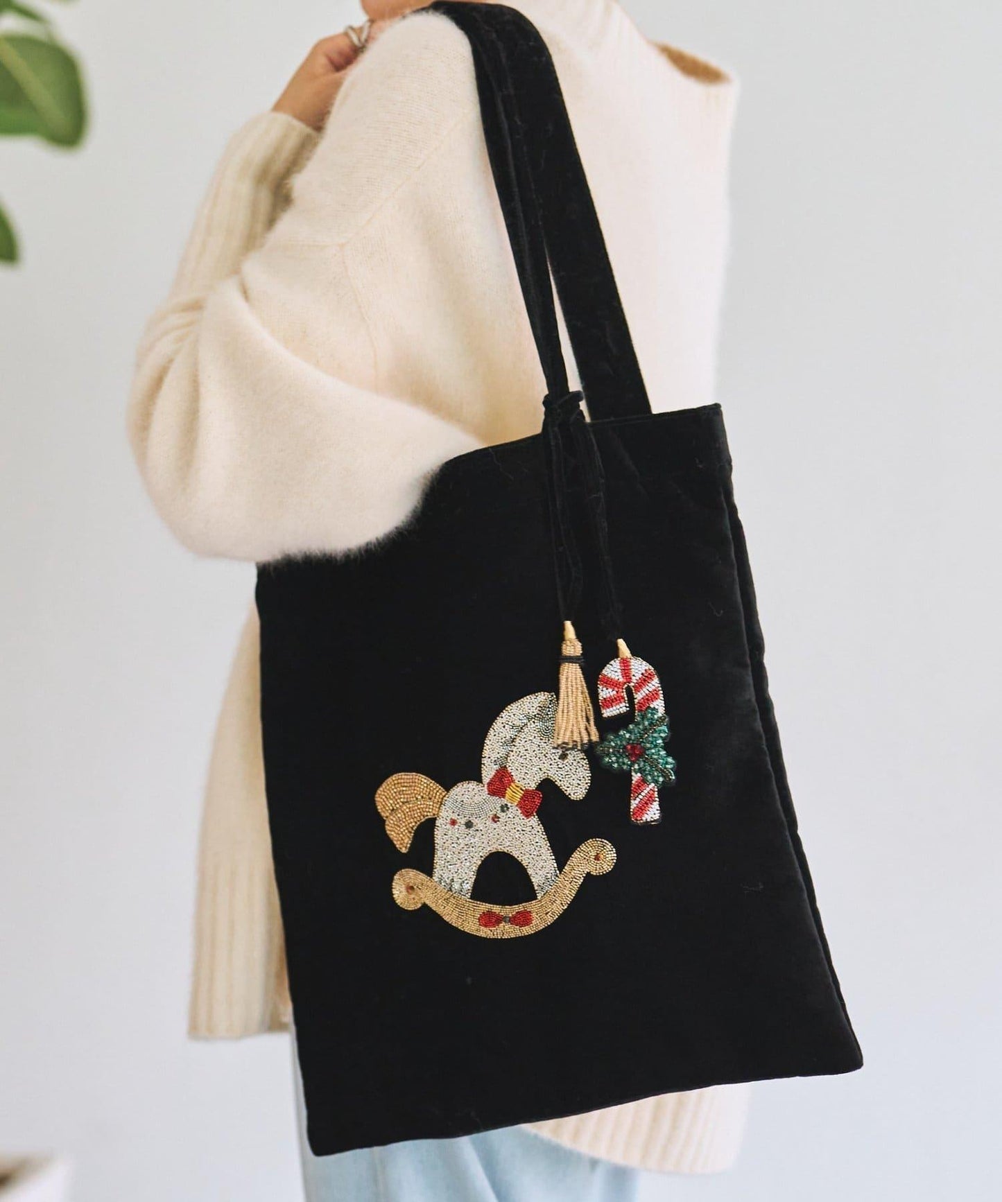 《CITRUS》木馬刺繡托特包