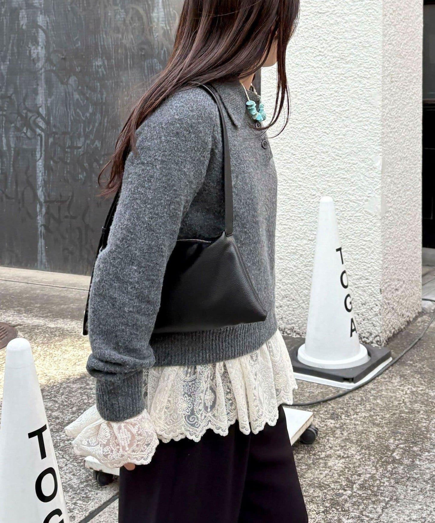 蕾絲拼接長袖T恤