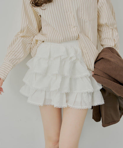 荷葉邊層疊迷你裙