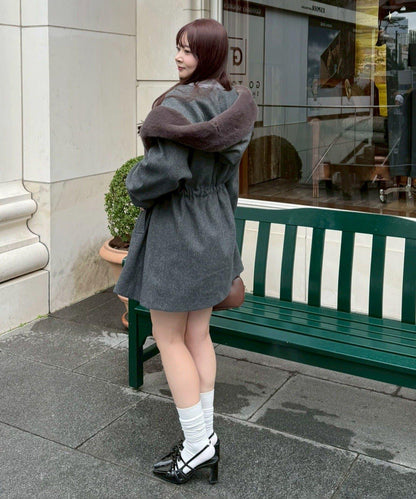 【約會・應援活動也很適合！】毛絨大連帽外套