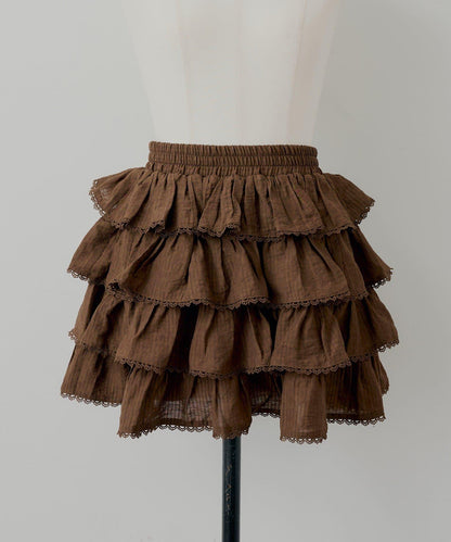 荷葉邊層疊迷你裙