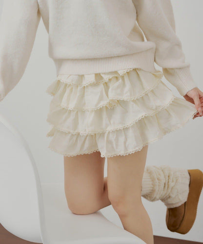 荷葉邊層疊迷你裙