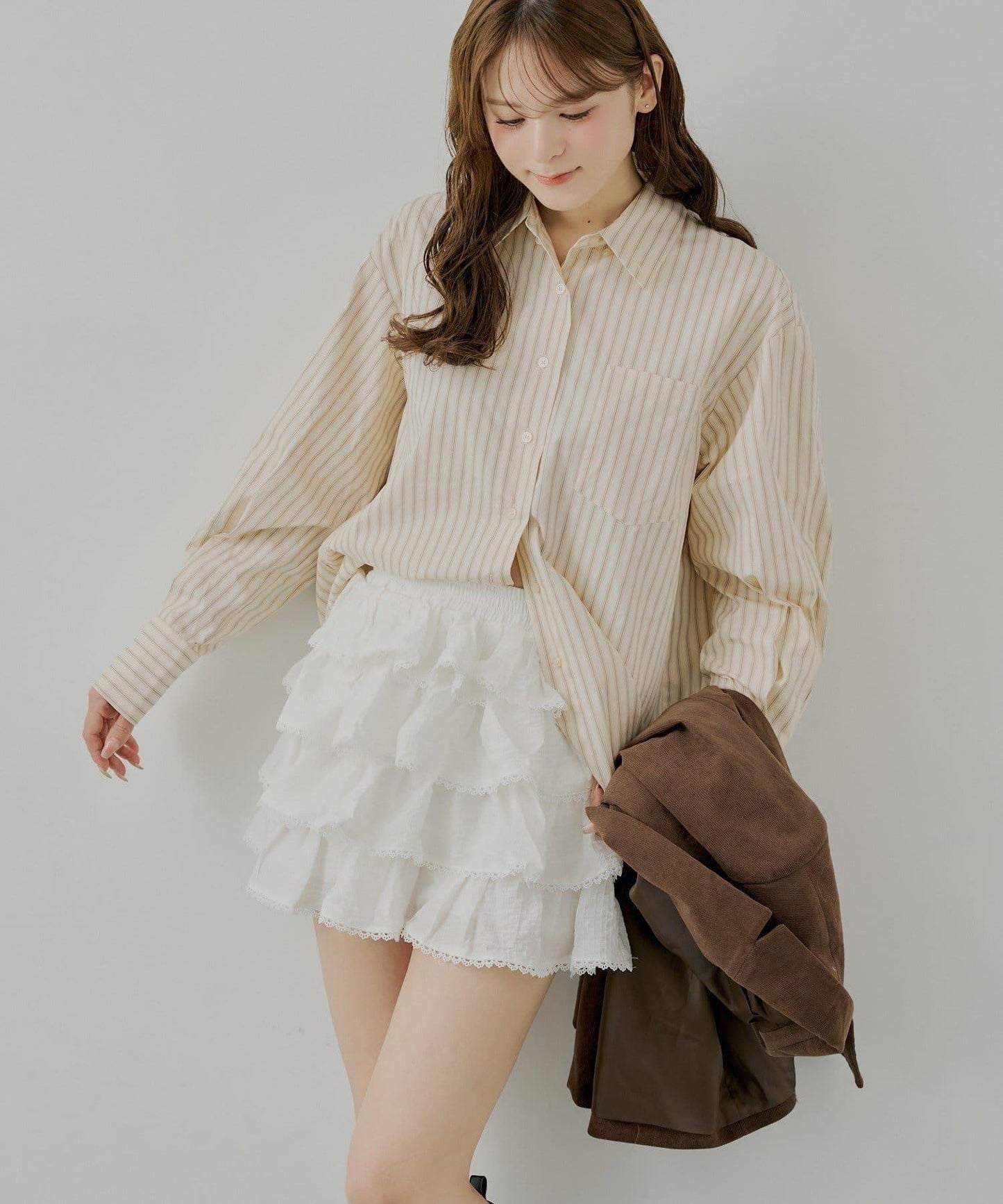 荷葉邊層疊迷你裙