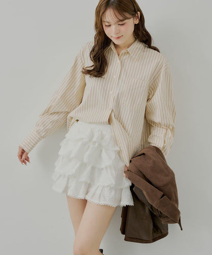 荷葉邊層疊迷你裙