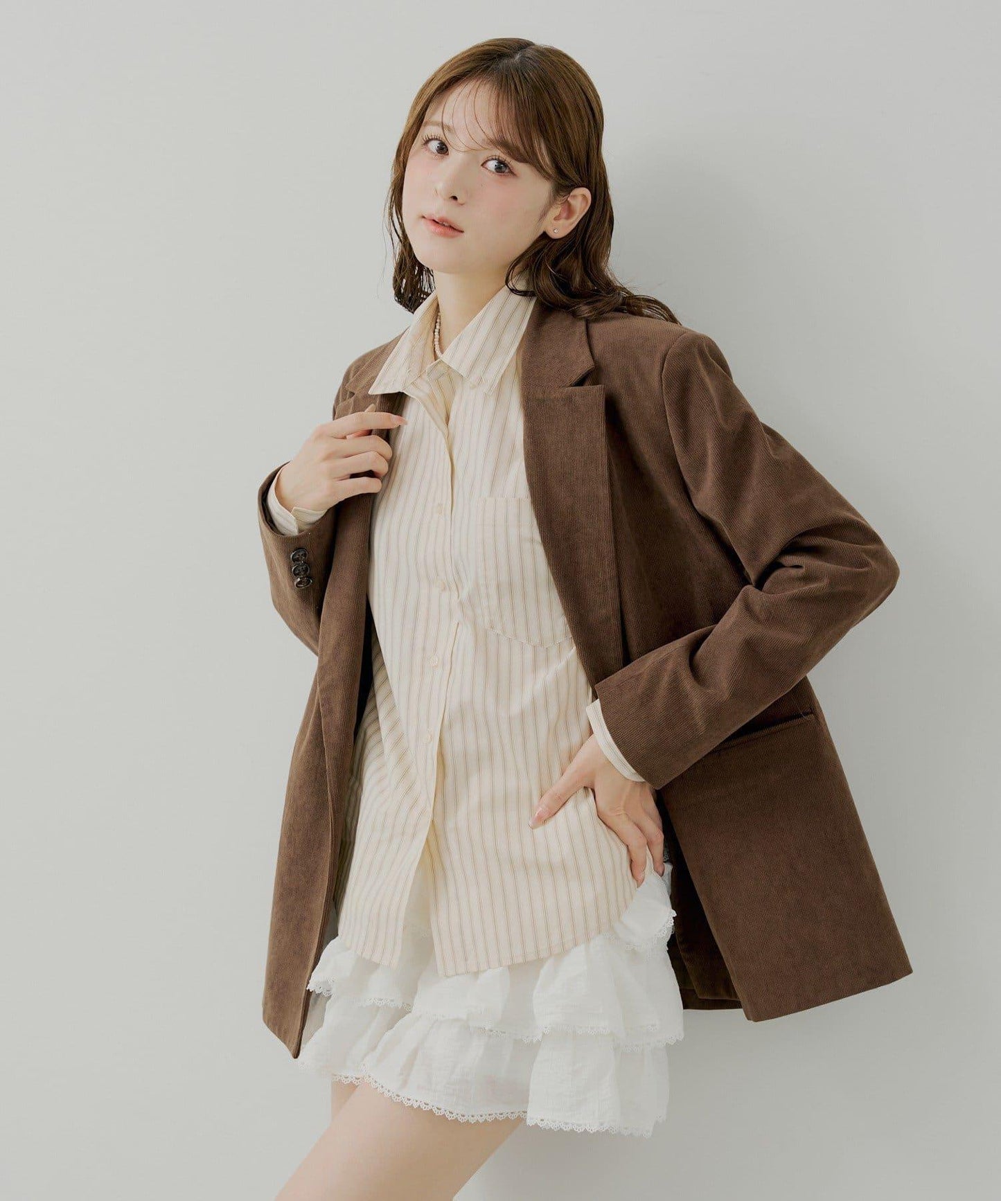 荷葉邊層疊迷你裙