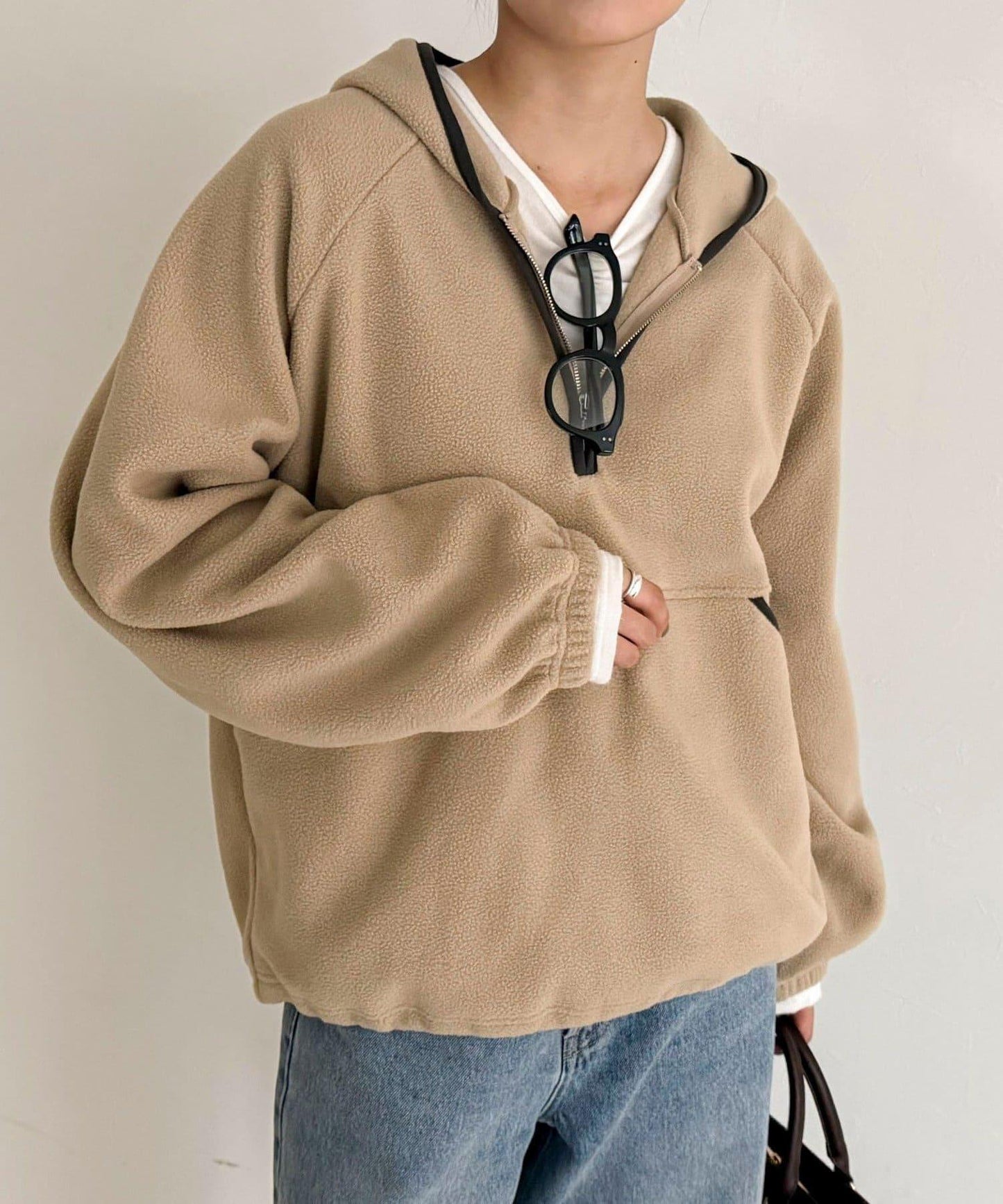 連帽抓絨套頭衫
