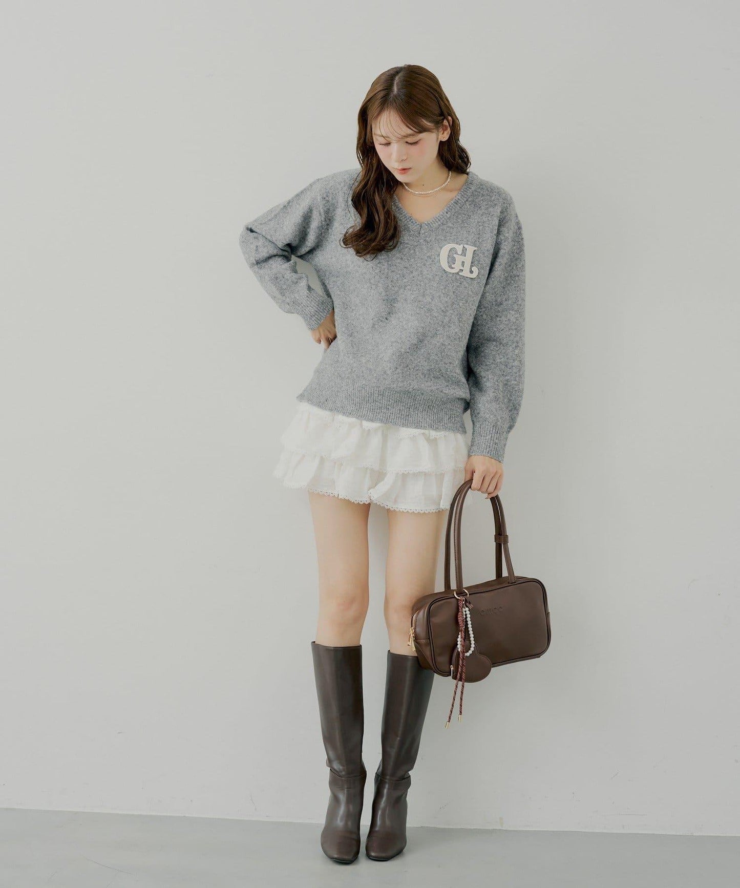 荷葉邊層疊迷你裙