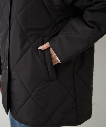 毛絨領拼接棉服