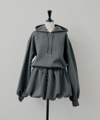 衛衣氣球袖迷你連衣裙