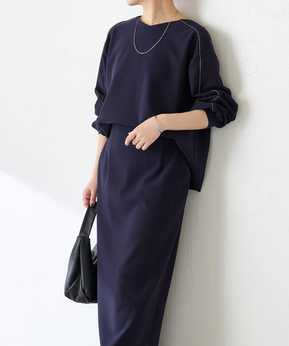 【適合正式場合◎】珠飾線條剪裁套裝/禮服