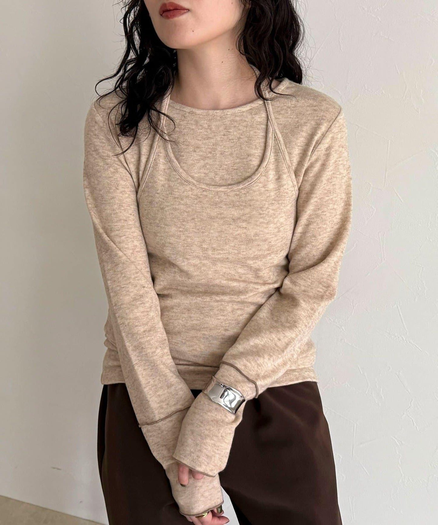 吊帶背心疊穿長袖T恤套裝