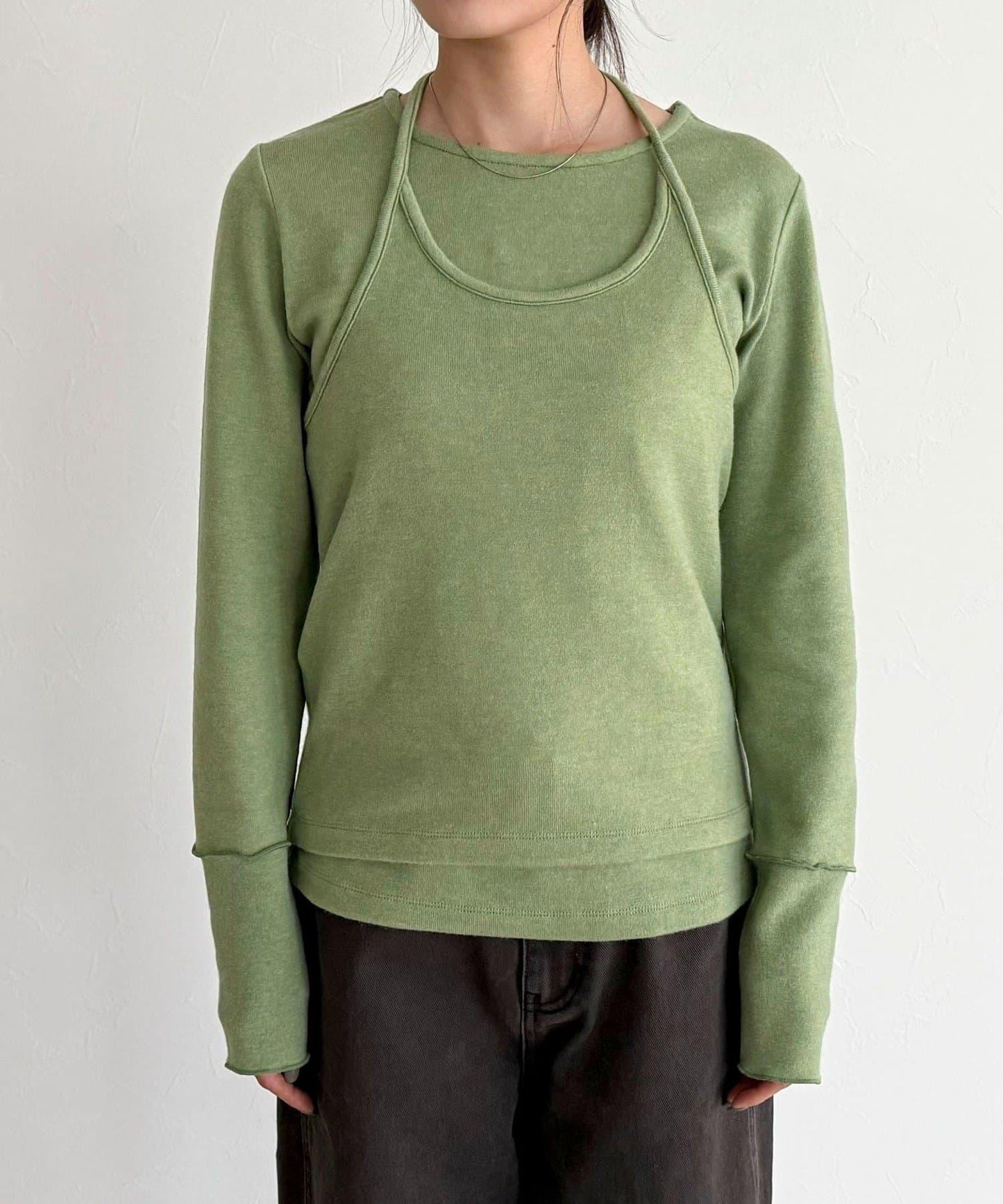 吊帶背心疊穿長袖T恤套裝