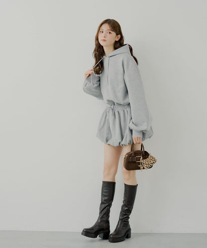 衛衣氣球袖迷你連衣裙