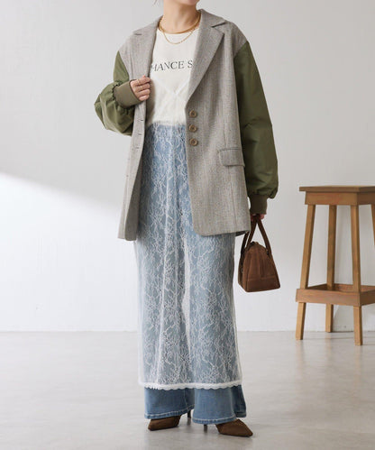 【前後兩穿】2WAY蕾絲吊帶連衣裙/疊穿單品