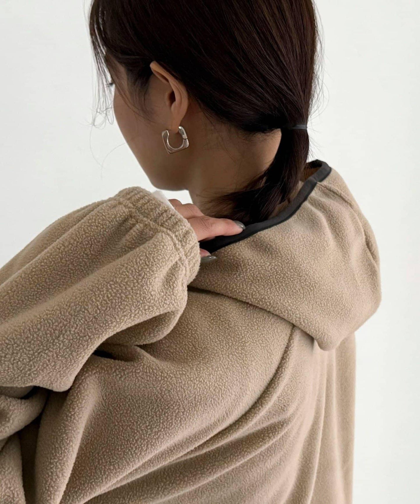 連帽抓絨套頭衫