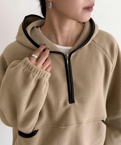 連帽抓絨套頭衫