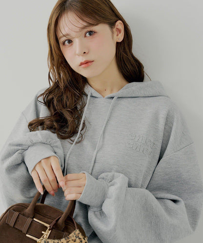 衛衣氣球袖迷你連衣裙