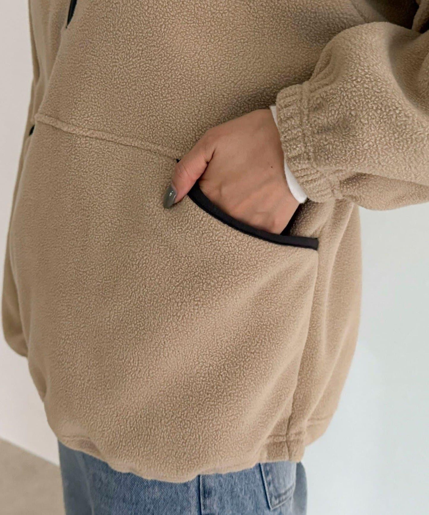 連帽抓絨套頭衫