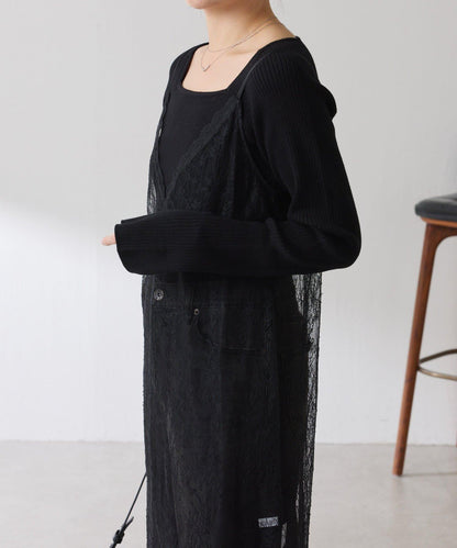 【前後兩穿】2WAY蕾絲吊帶連衣裙/疊穿單品